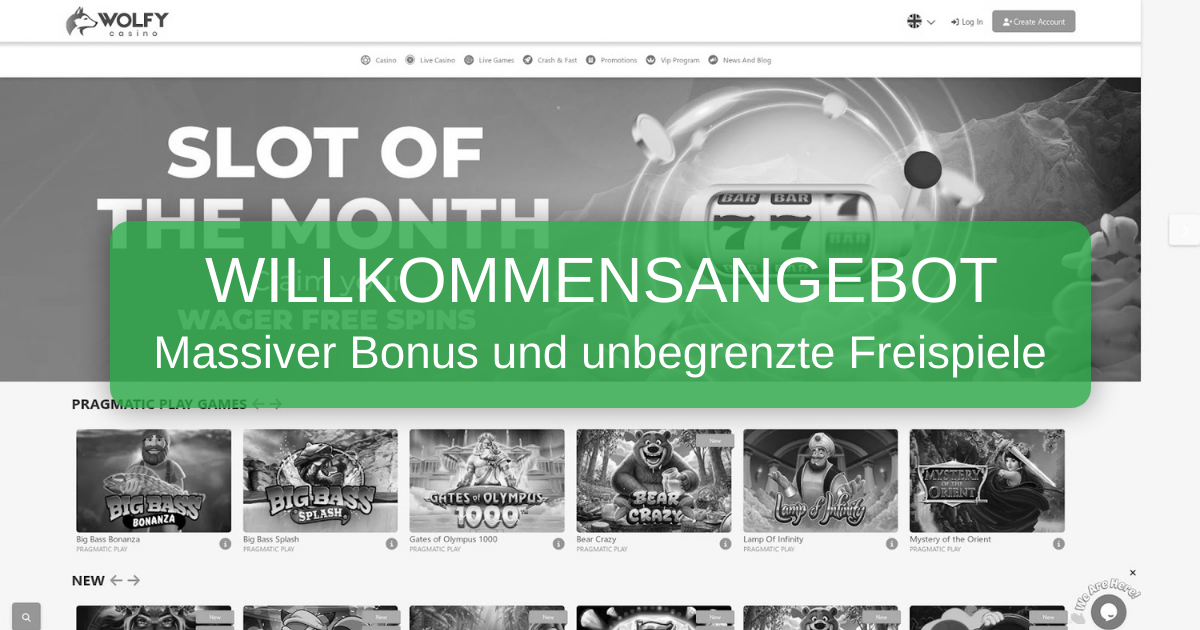 Wolfy Casino welcome bonus